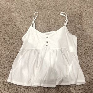 hollister babydoll crop flowy tank with buttons